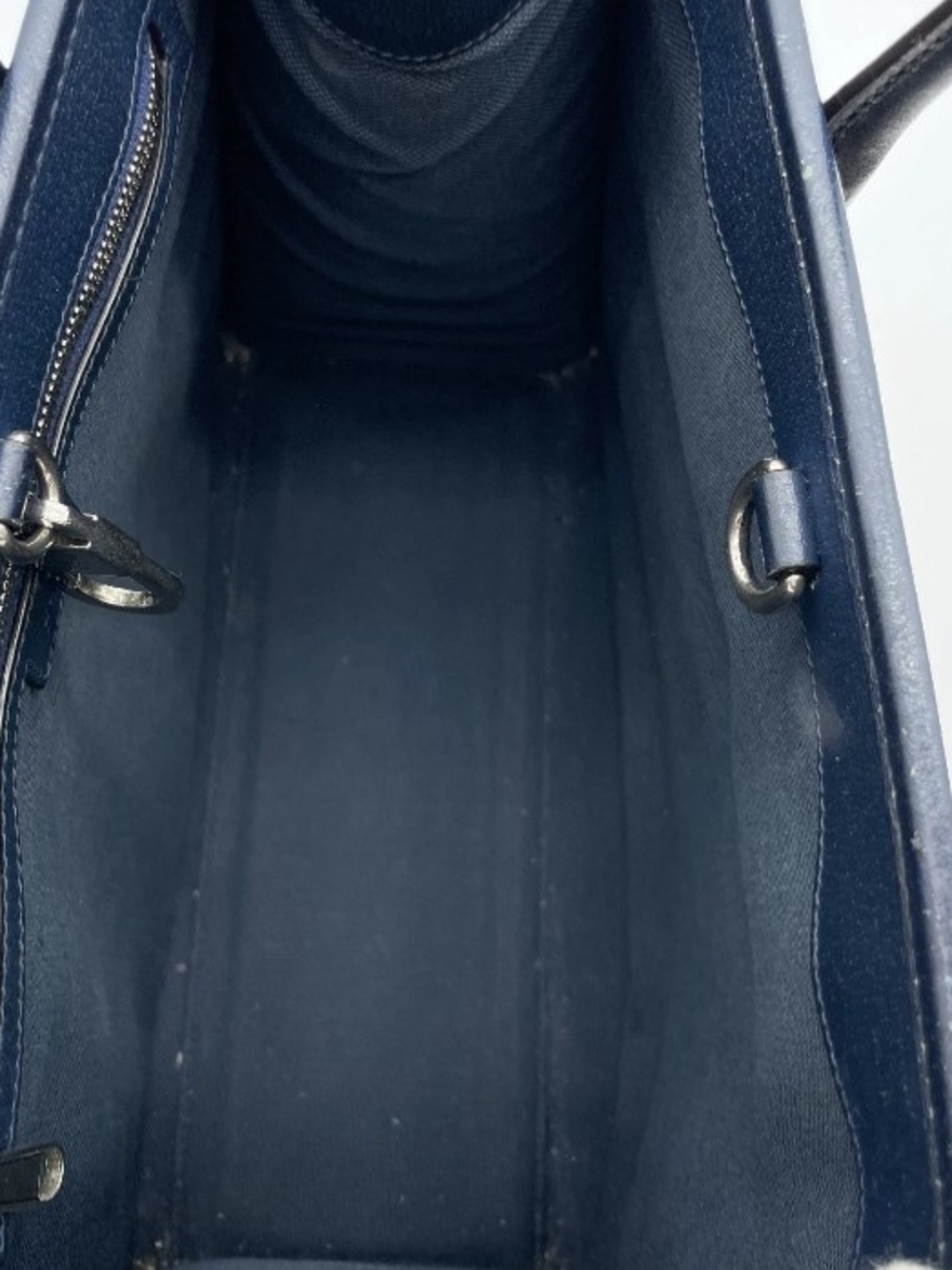 SALE! Authentic Gucci Interlocking G Sherry Line Cotton Leather Navy Tote W/DB - Picture 13 of 17